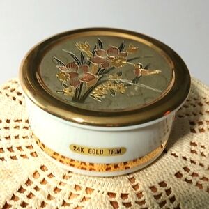 Art Of Chokin Trinket Tray with 24K Gold Trim